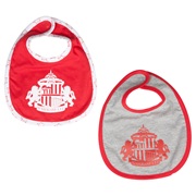 Sunderland Samson Pack of 2 Bibs - Red/White - Baby