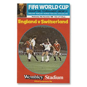 England v Switzerland - World Cup Qualifier at Wembley Stadium - 19th November 1980