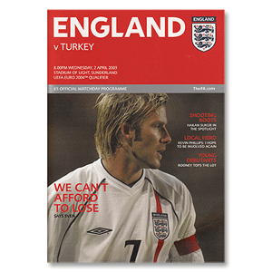 England v Turkey - UEFA Euro 2004 Qualifier - 2nd April 2003