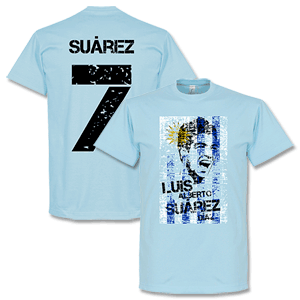 Luis Suarez Uruguay Flag T-shirt - Sky