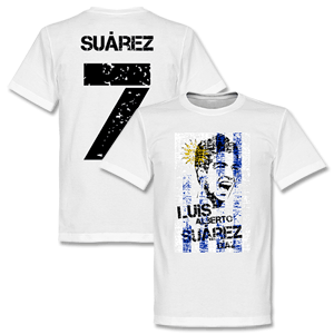 Luis Suarez Uruguay Flag T-shirt - White