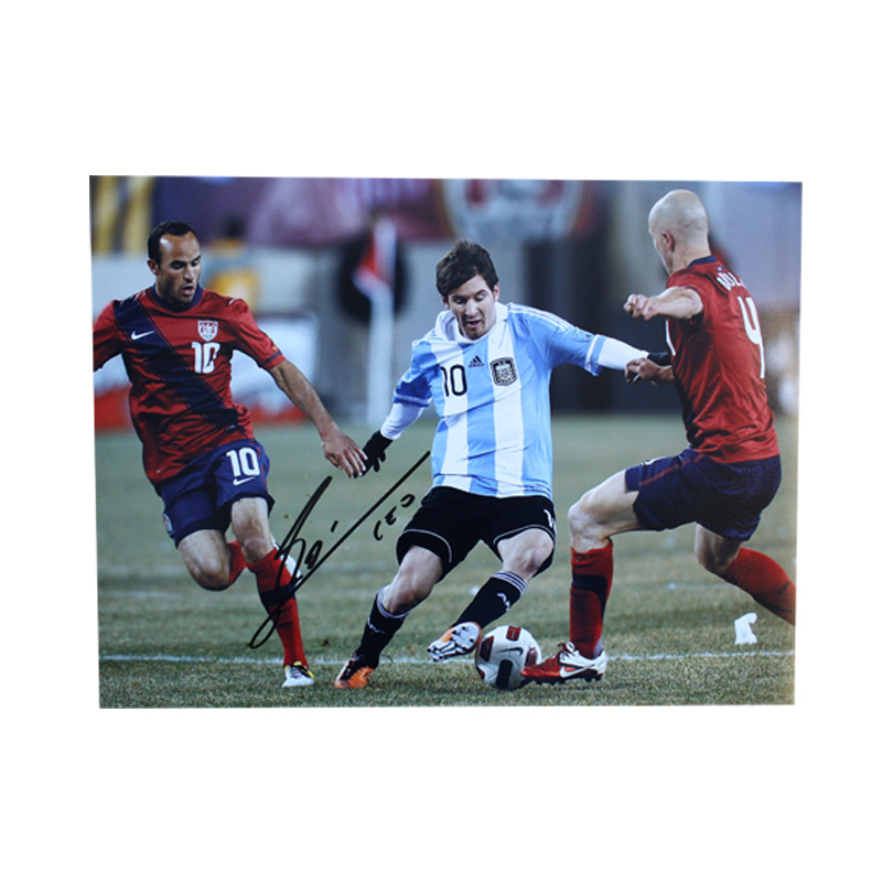 Leo Messi Signed Argentina vs. USA Photo