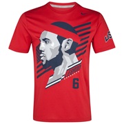 Nike USA Lebron Hero T-Shirt - Varsity Red/Dk Grey Heather