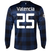 Manchester United UEFA Champions League Away Shirt 2013/14 - Long Sleeved with Valencia 25 printing