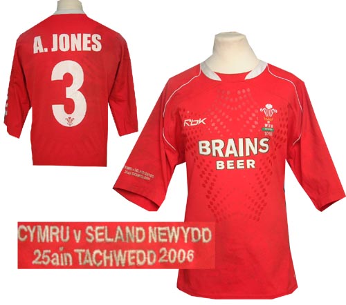 Adam Jones Wales match worn No 3 shirt v New Zealand 06