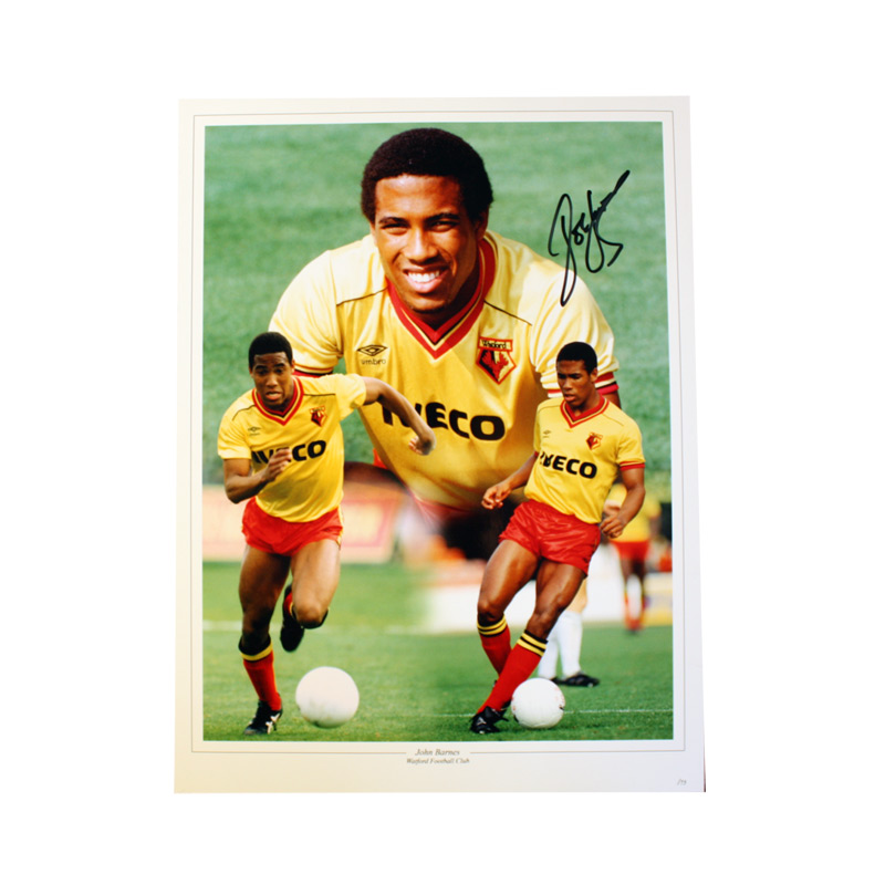 John Barnes Signed Watford Photo