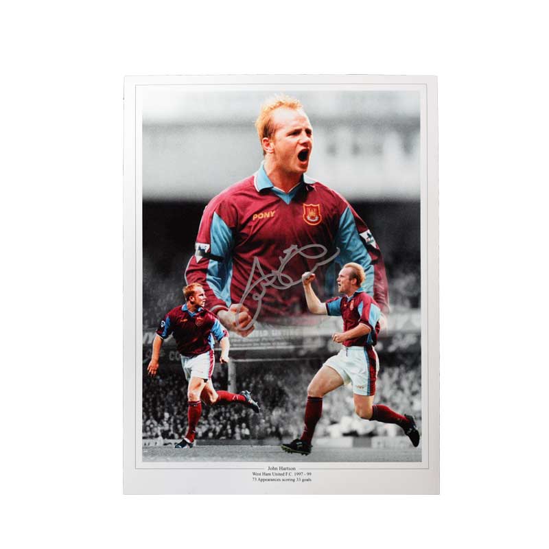 John Hartson Signed West Ham United Photo
