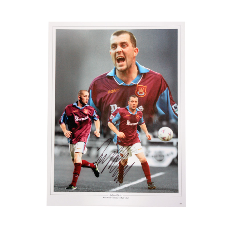 Julian Dicks Signed West Ham Photo Home