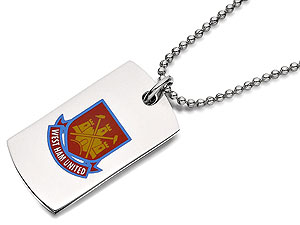Stainless Steel West Ham FC Dog Tag And Ball Chain - 102594