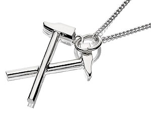 Sterling Silver West Ham FC Crossed Hammers Pendant And Chain - 102507