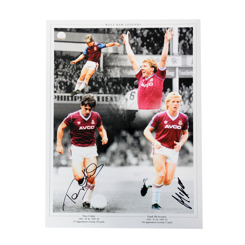 Tony Cottee and Frank McAvennie Signed West Ham Photo