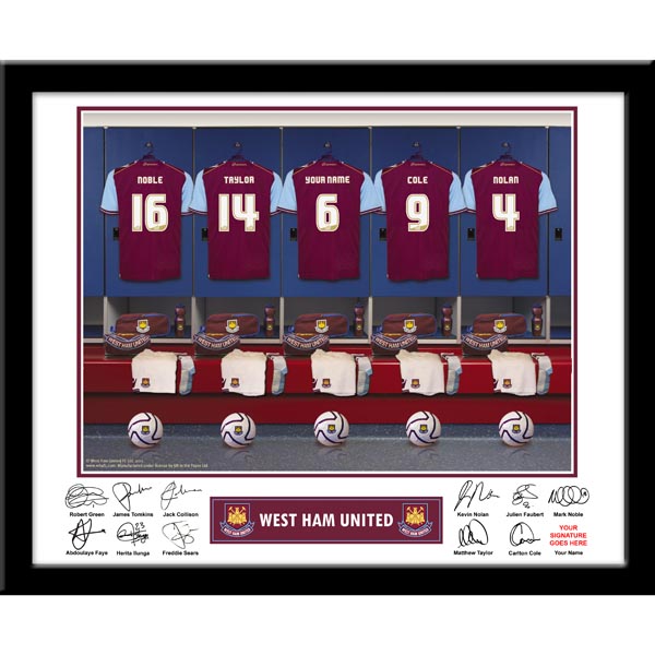 West Ham - Personalised Dressing Room Framed Print