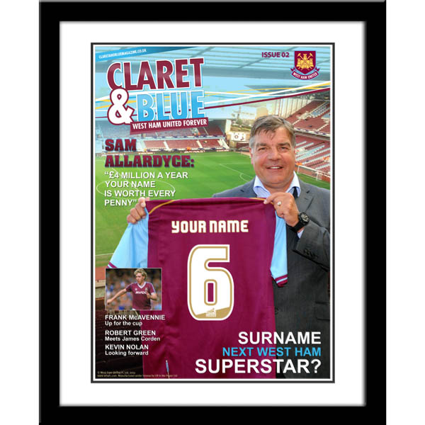 West Ham - Personalised Headline Magazine - Framed