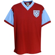 West Ham United 1958 No 6 Shirt - Claret/Blue