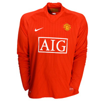 Official Man Utd Home Shirt Long Sleeve 07-08